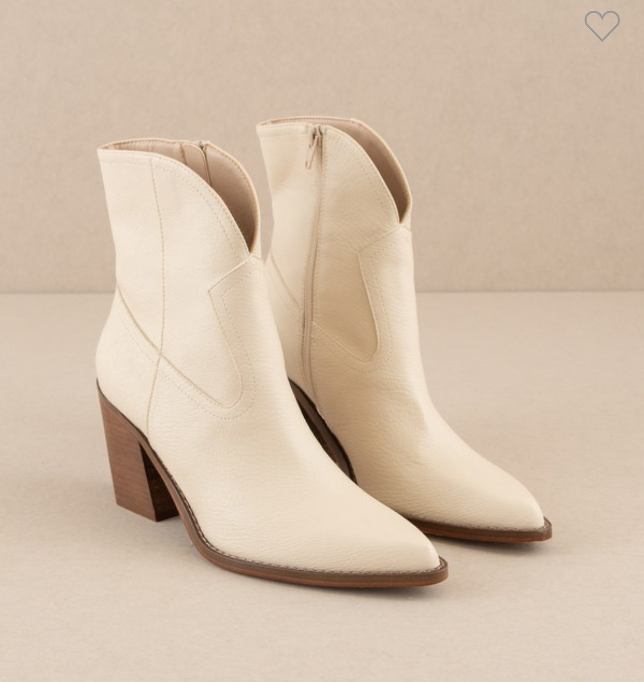 Oasis Society Beige Western Two Panel Booties