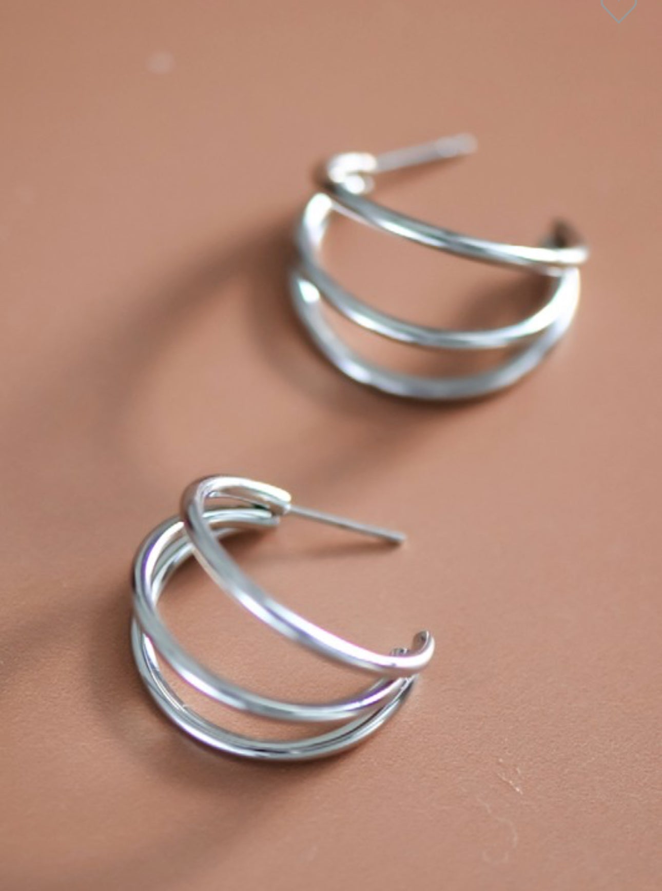 Silver/Gold 18K Waterproof Stainless Steel Double Hoop Earrings
