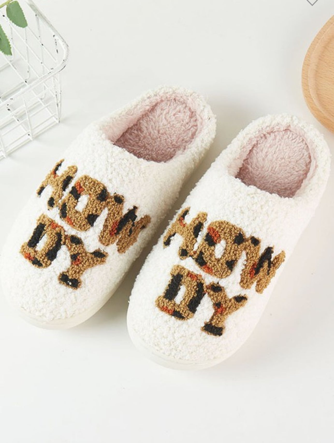 Blame It Howdy Cowboy Fuzzy Fleece Soft Slippers