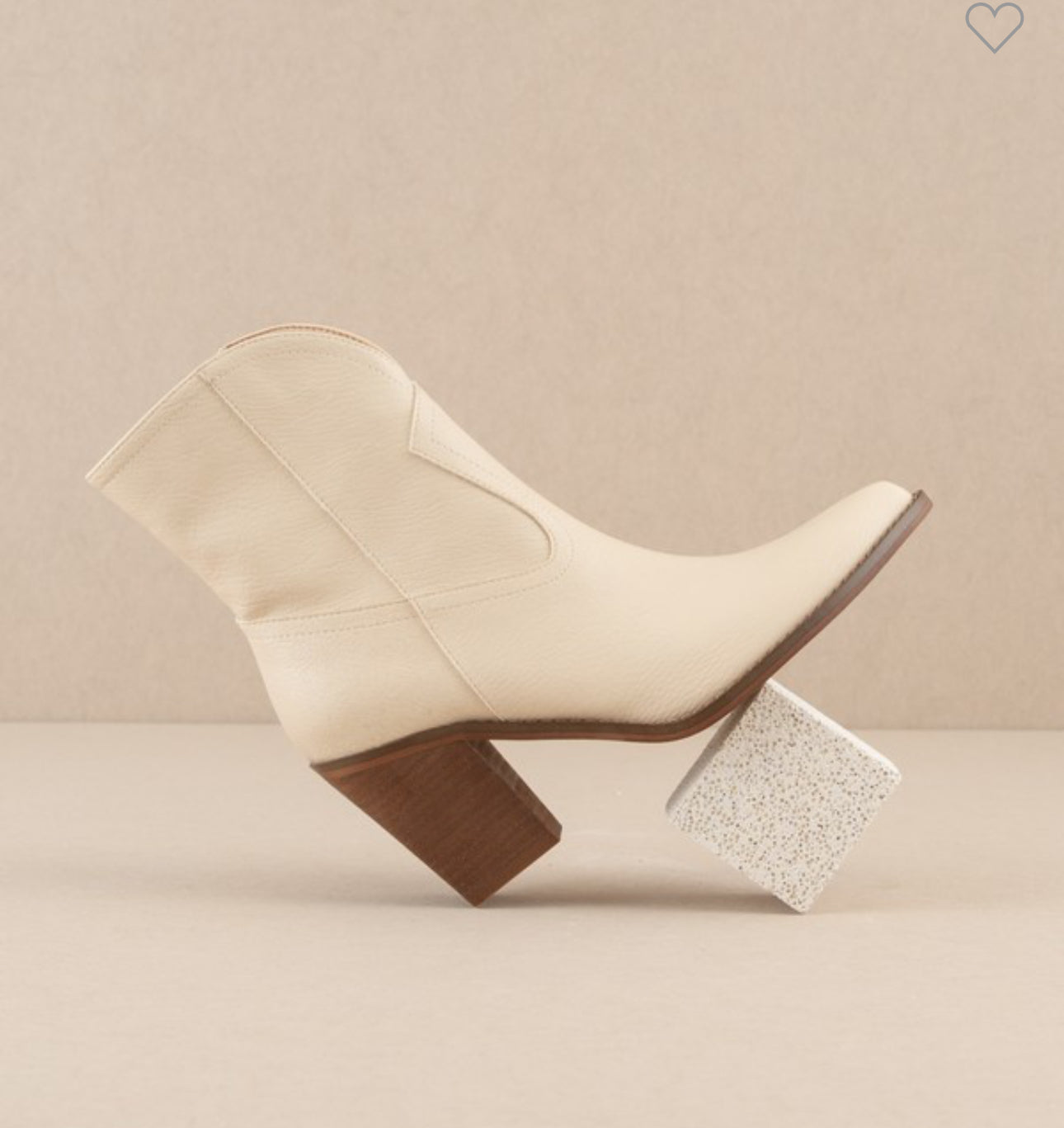 Oasis Society Beige Western Two Panel Booties