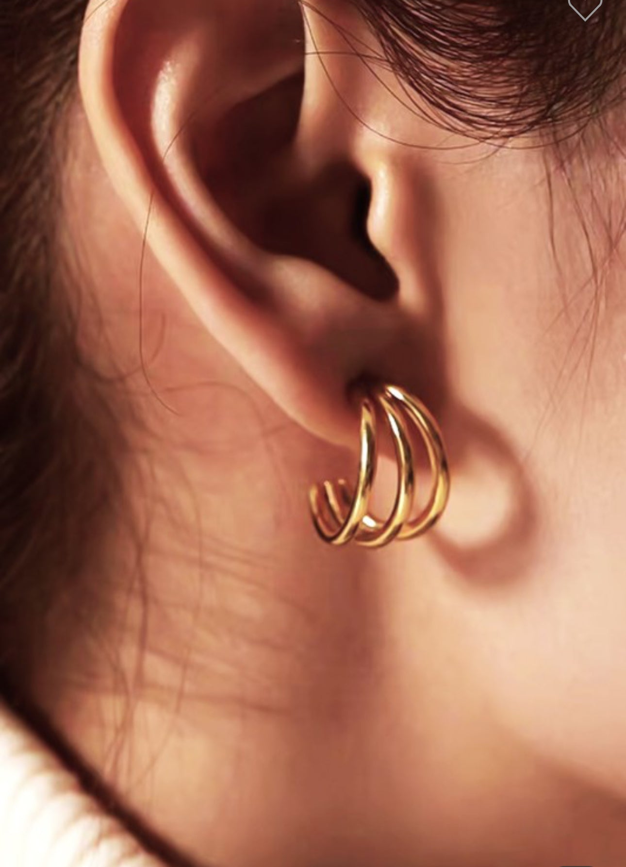Silver/Gold 18K Waterproof Stainless Steel Double Hoop Earrings