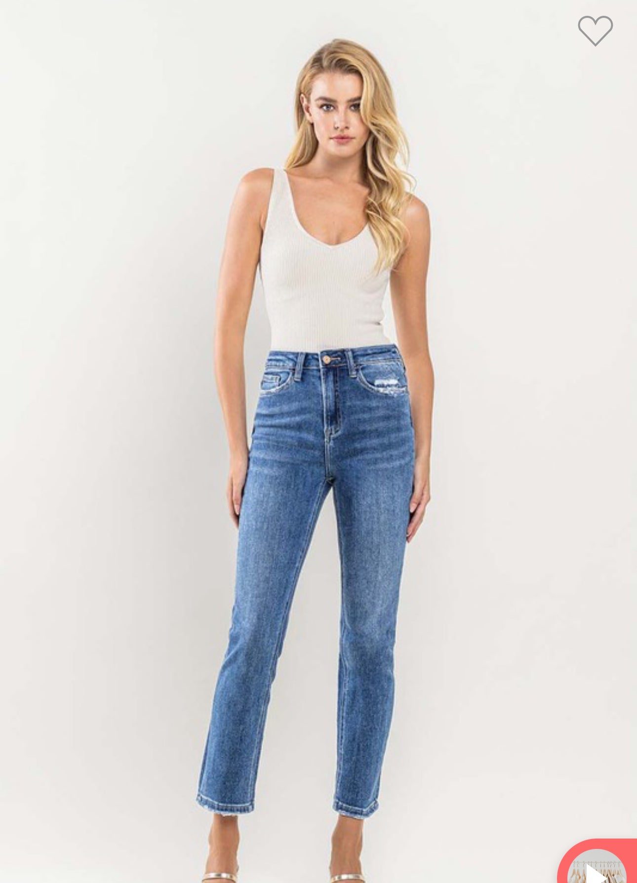 Vervet Super High Rise Ankle Slim Straight Jeans
