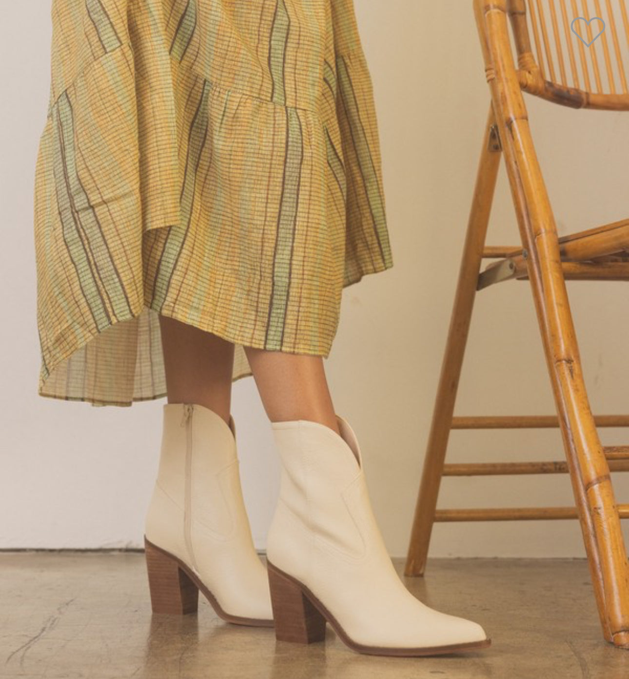 Oasis Society Beige Western Two Panel Booties