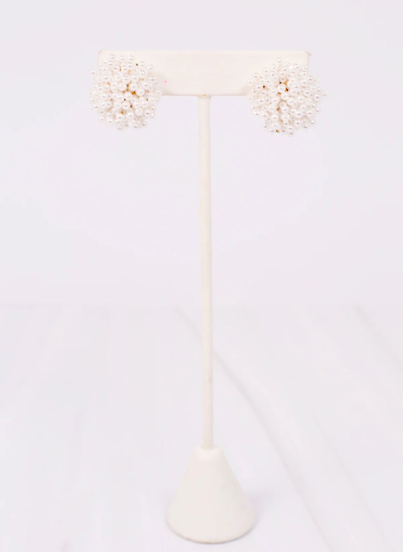 Busby White Pearl Cluster Stud Earrings
