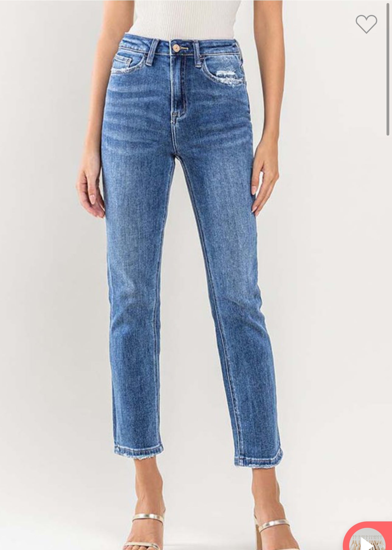 Vervet Super High Rise Ankle Slim Straight Jeans
