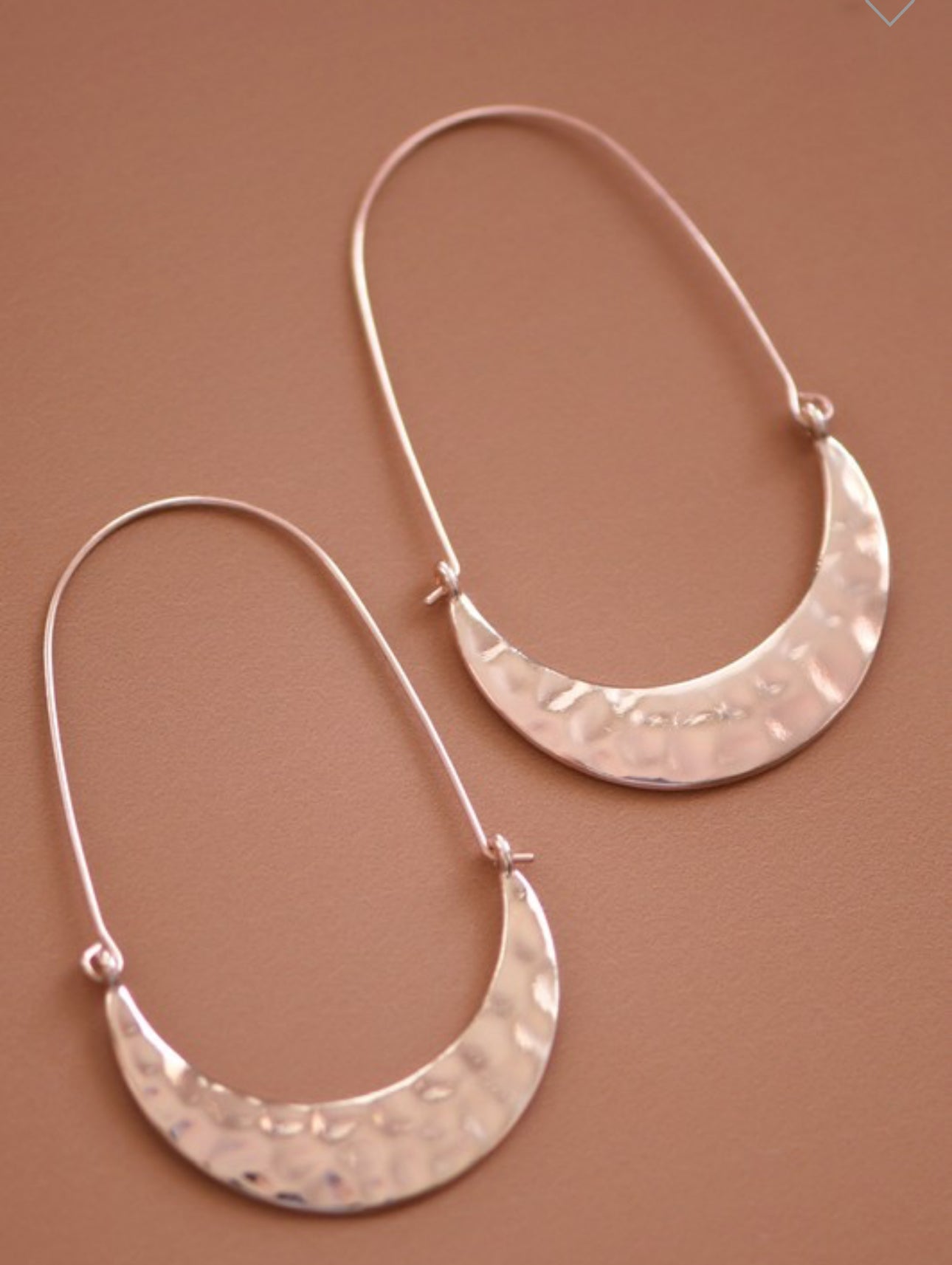 Rose Gold/Silver Hammered Metal Hoop Earrings