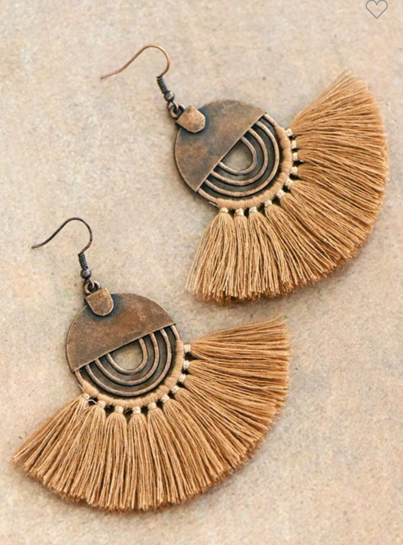 Brown Boho Chic Fan Tassel Earrings