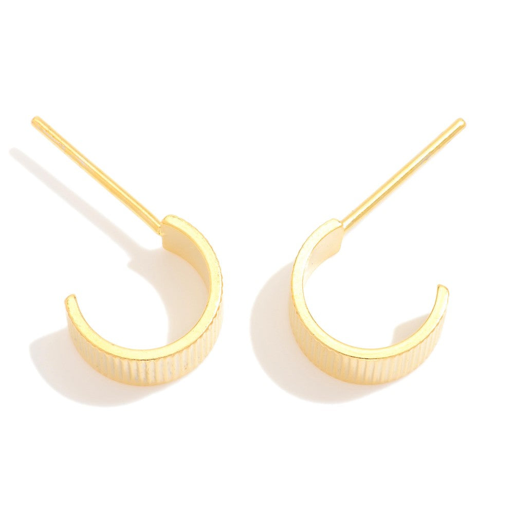 Bennet Metal Cuff Hoop Post Drop Earrings