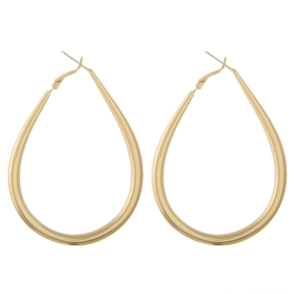 Clara Silver/Gold Large teardrop hoop earrings