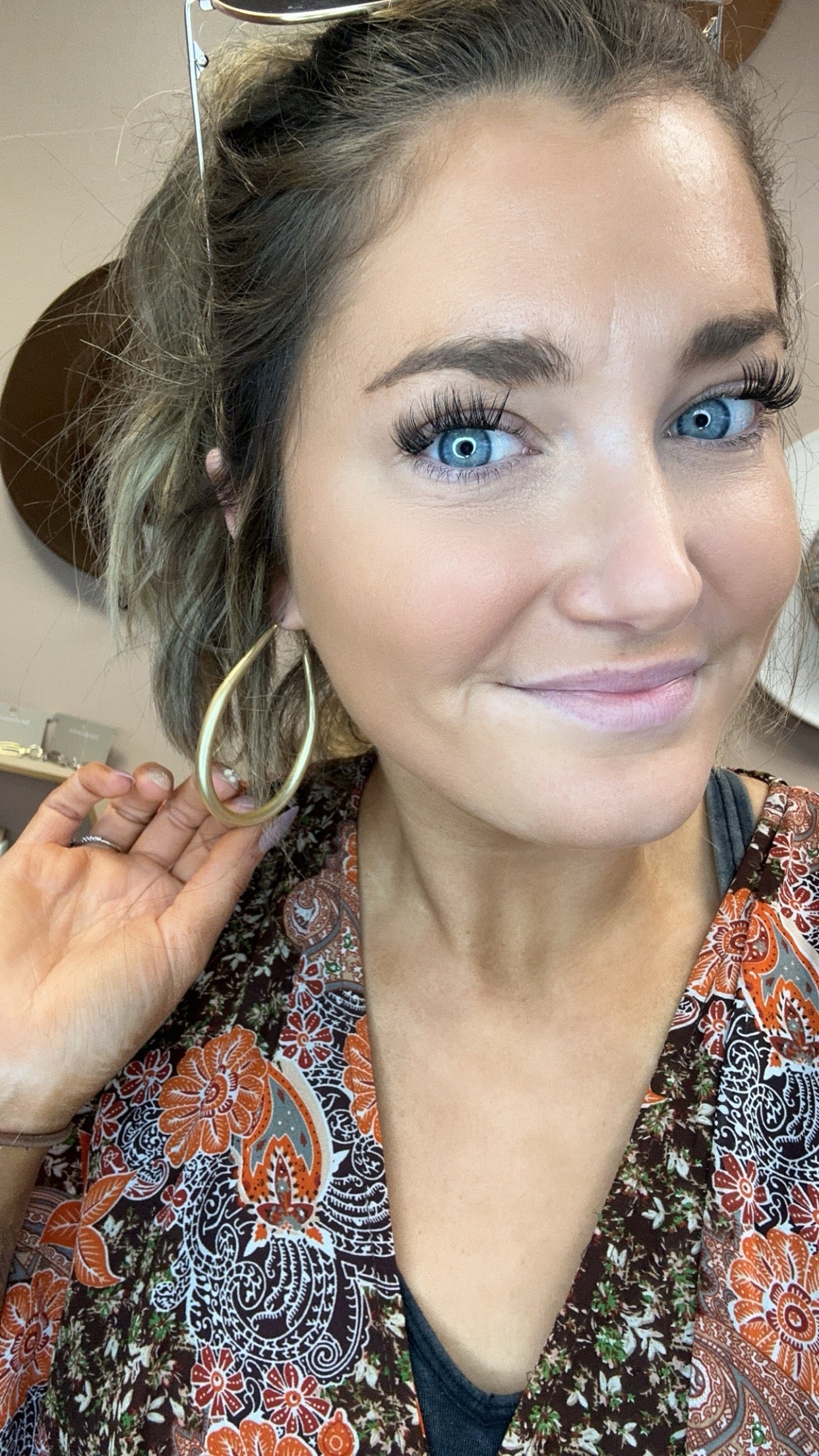 Clara Silver/Gold Large teardrop hoop earrings