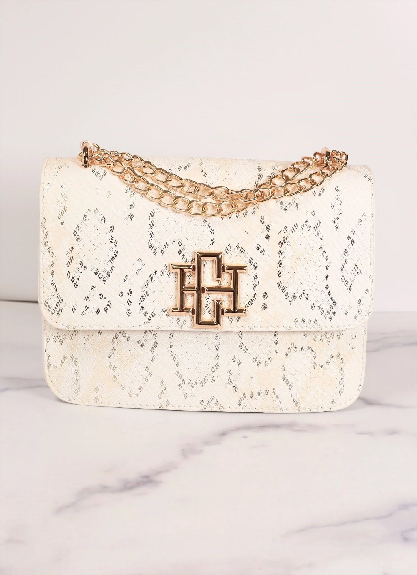 Rory Snake Metallic Print Crossbody Purse