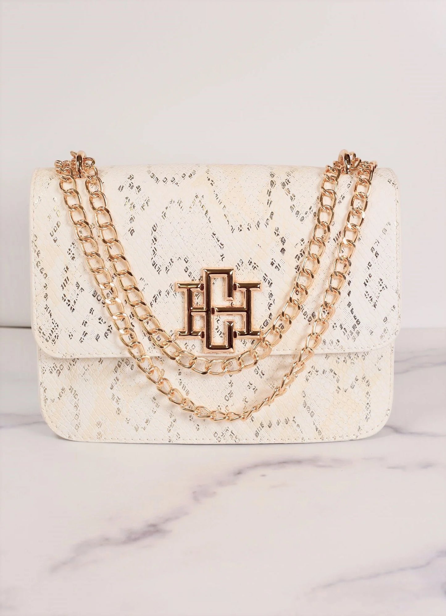 Rory Snake Metallic Print Crossbody Purse