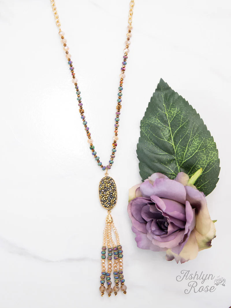 Bringing Charm Beaded Necklace with Tassel
