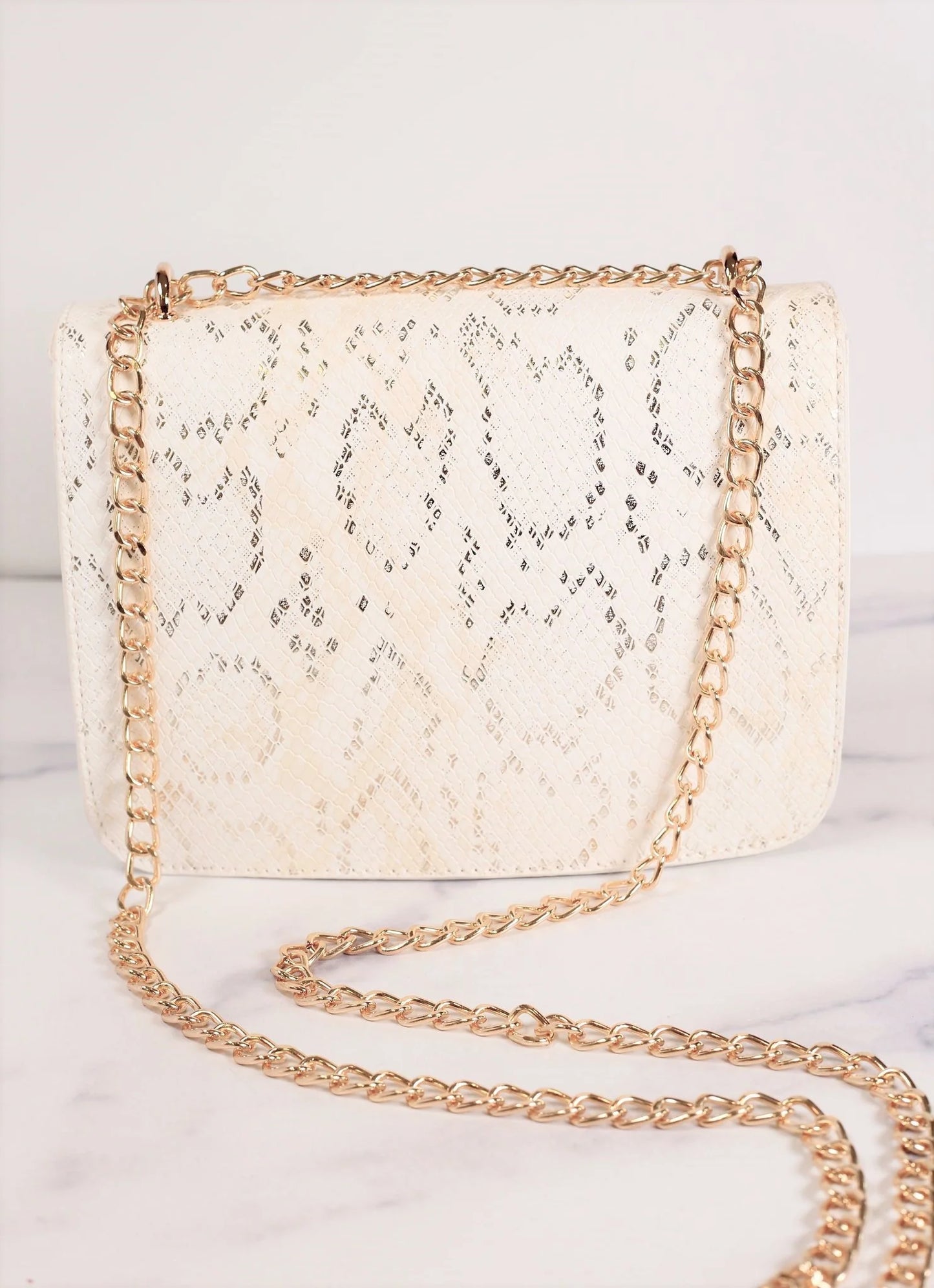 Rory Snake Metallic Print Crossbody Purse