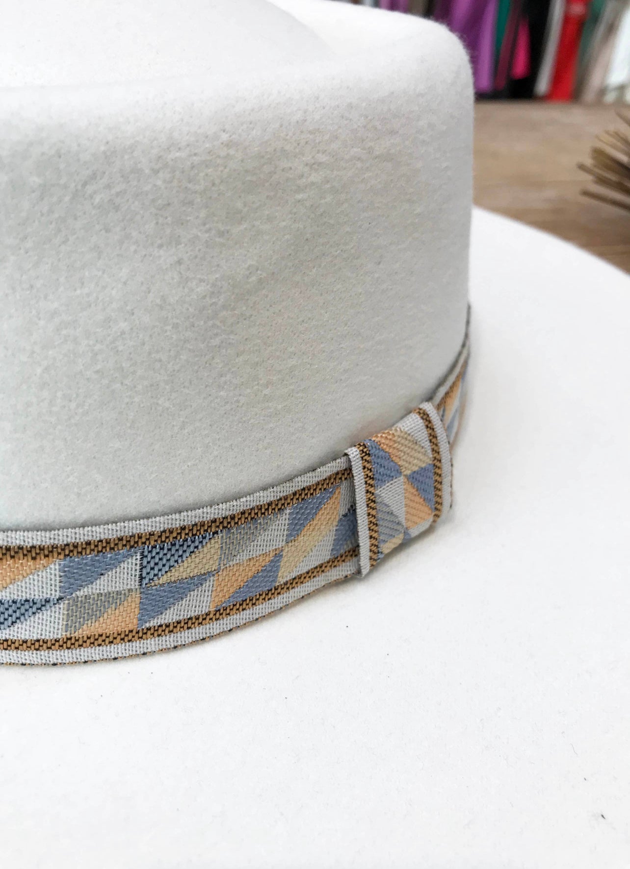 White Wide Brim Boater Hat