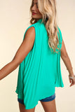 Jade Smocked Mock Neck Pleated Accordion Woven Top