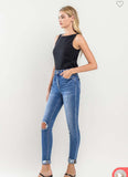 Vervet High Rise Distressed Cuffed Crop Skinny Jeans