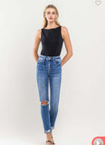 Vervet High Rise Distressed Cuffed Crop Skinny Jeans