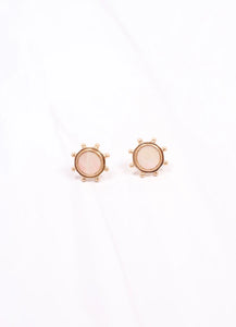 Jaffrey Gold Opal Circle Stud Earrings