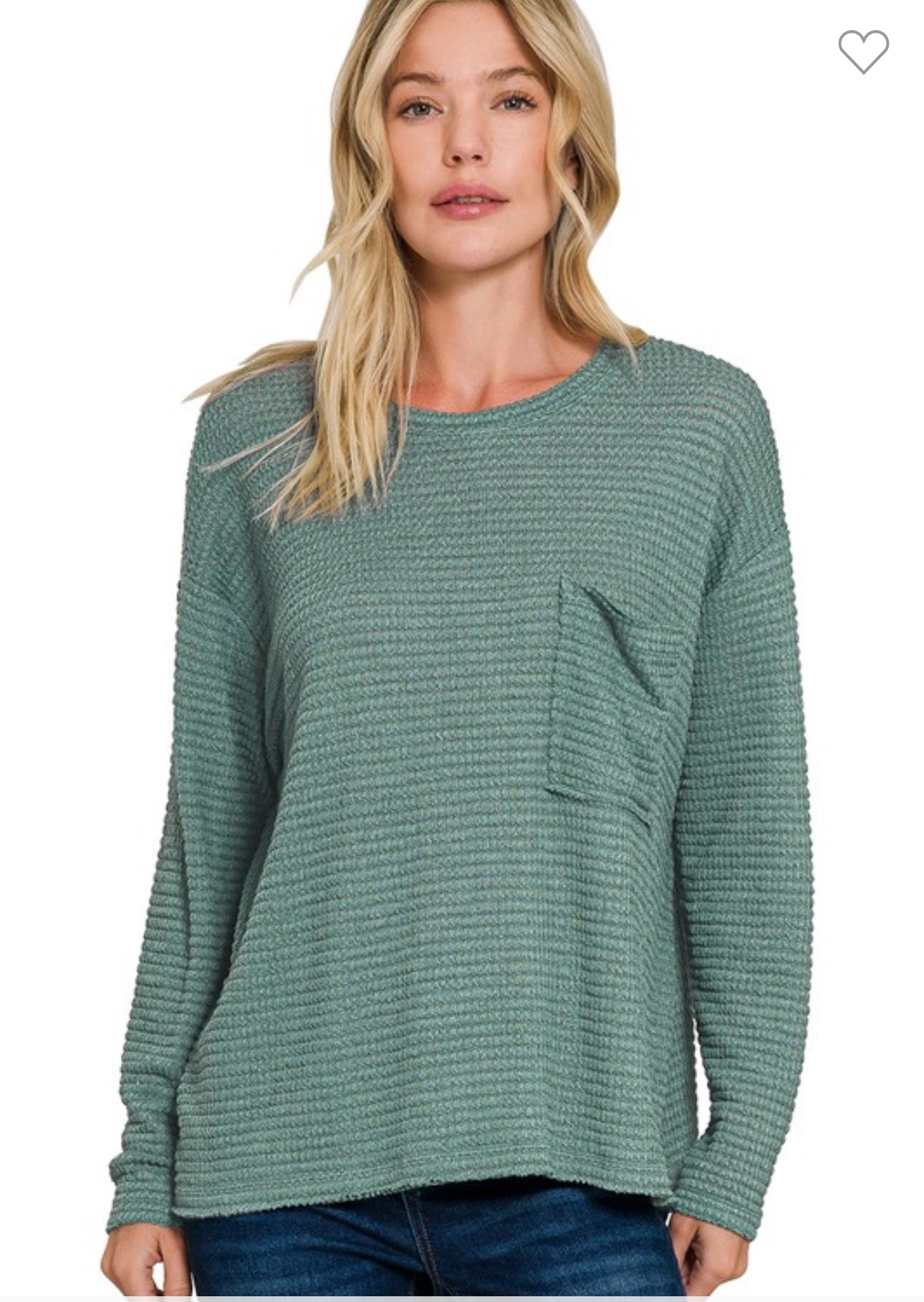 Ash Jade Boat Neck Jacquard Long Sleeve Top