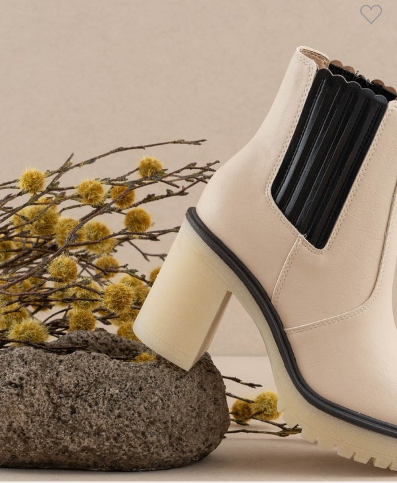 Oasis Society Beige & Black Chelsea Panel Booties