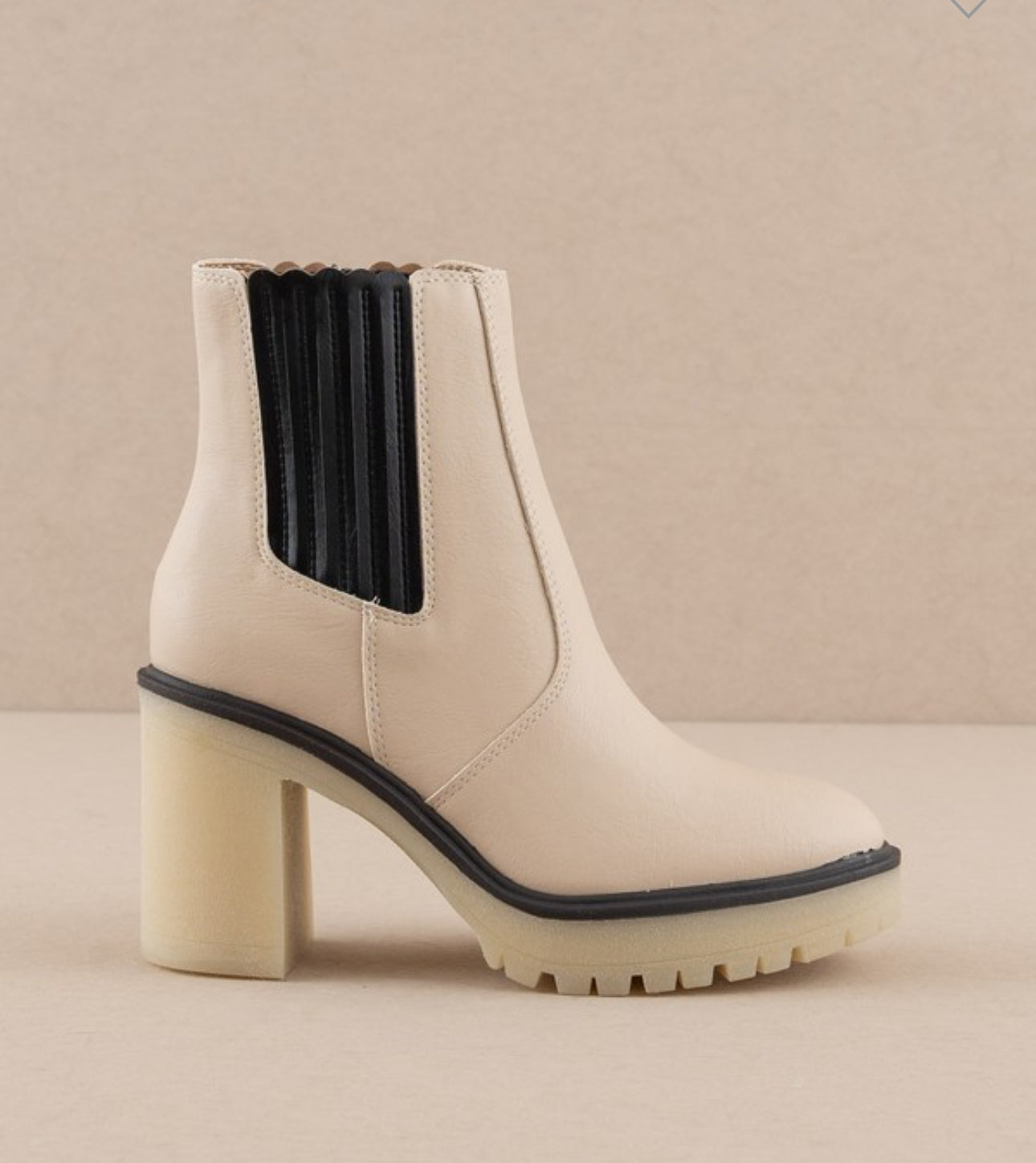 Oasis Society Beige & Black Chelsea Panel Booties