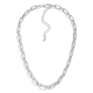 Gold/Silver Simple Pressed Chain Link Necklace