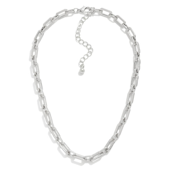 Gold/Silver Simple Pressed Chain Link Necklace