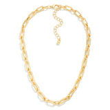 Gold/Silver Simple Pressed Chain Link Necklace