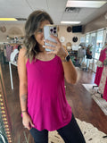 Hot Pink Reversible V-Neck Layering Tank Top