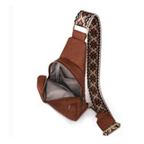 Brown/Black Acid Washed With Accent Guitar Strap Sling Bag Crossbody