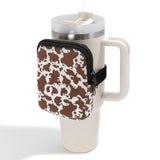 Black/Leopard/ Cow Animal Print Adjustable Tumbler Zip Pouch