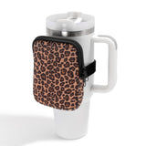 Black/Leopard/ Cow Animal Print Adjustable Tumbler Zip Pouch