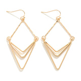 Gold/Silver Linked Metal Wire and Arrow Drop Earrings