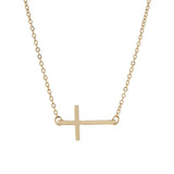 Gold/Silver East West Cross Short Choker Necklace