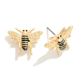 Honeybee Metal Bee Stud Earrings