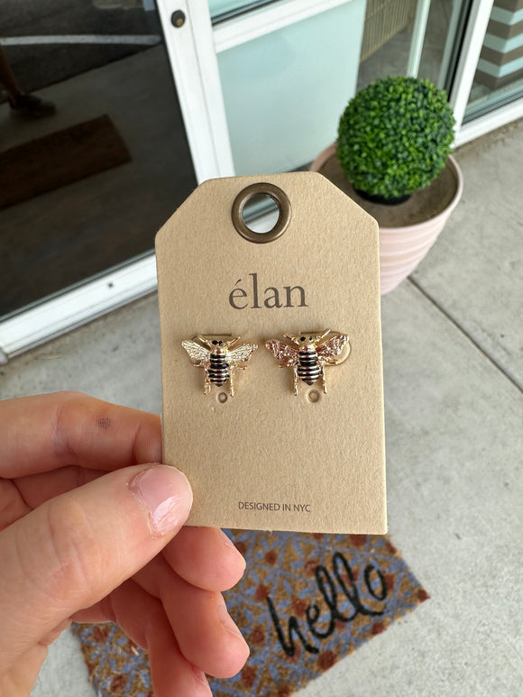 Honeybee Metal Bee Stud Earrings