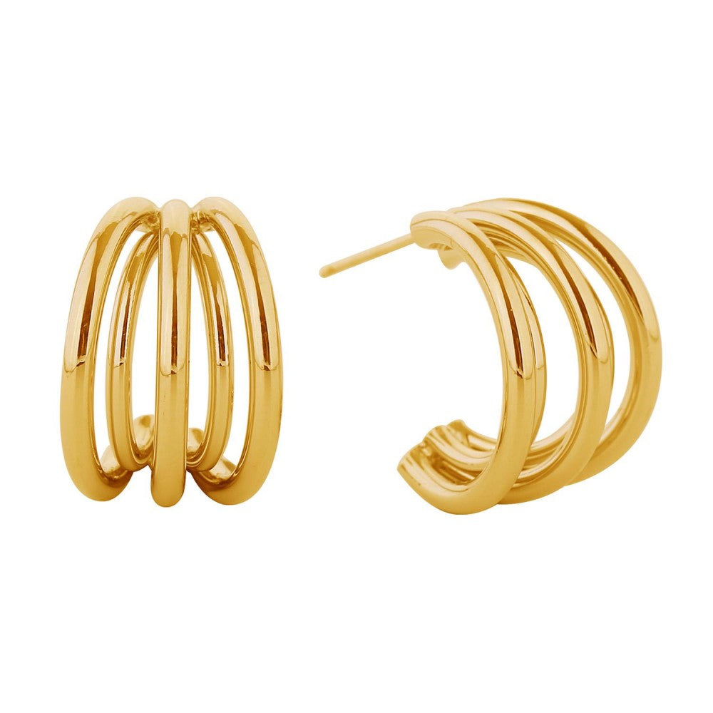 Gold Dipped Layered Hoop Earrings