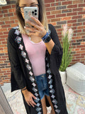 Black Bohemian Embroidered Kimono